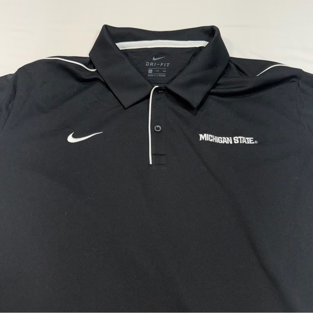 Michigan State Spartans Nike On Field Men’s Black XXL Polo White Trim